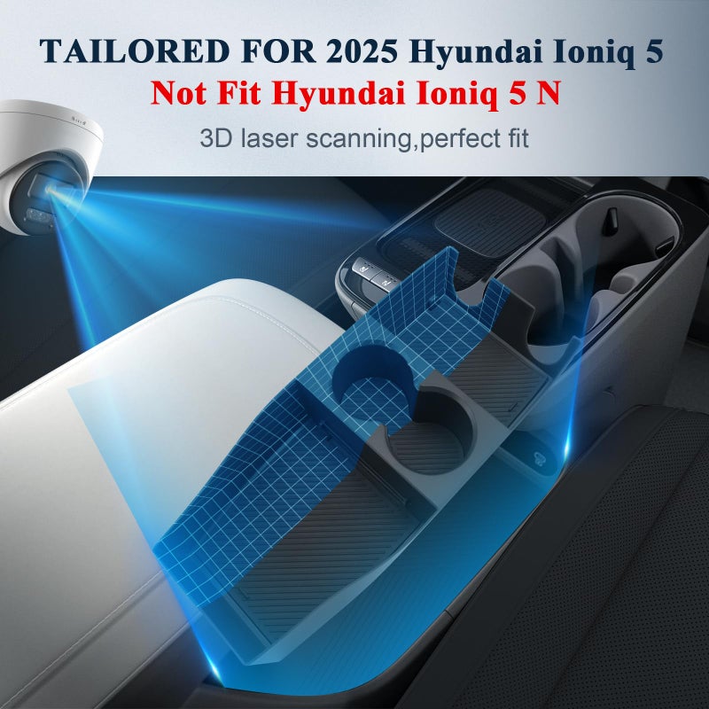 BIBIBO 2025 Ioniq 5 Center Console Tray for 2025 Hyundai Ioniq 5 SE/SEL/Limited/XRT Under Console Organizer Tray Ioniq 5 2025 Under Console Insert Organizer 2025 Ioniq 5 - Image 3